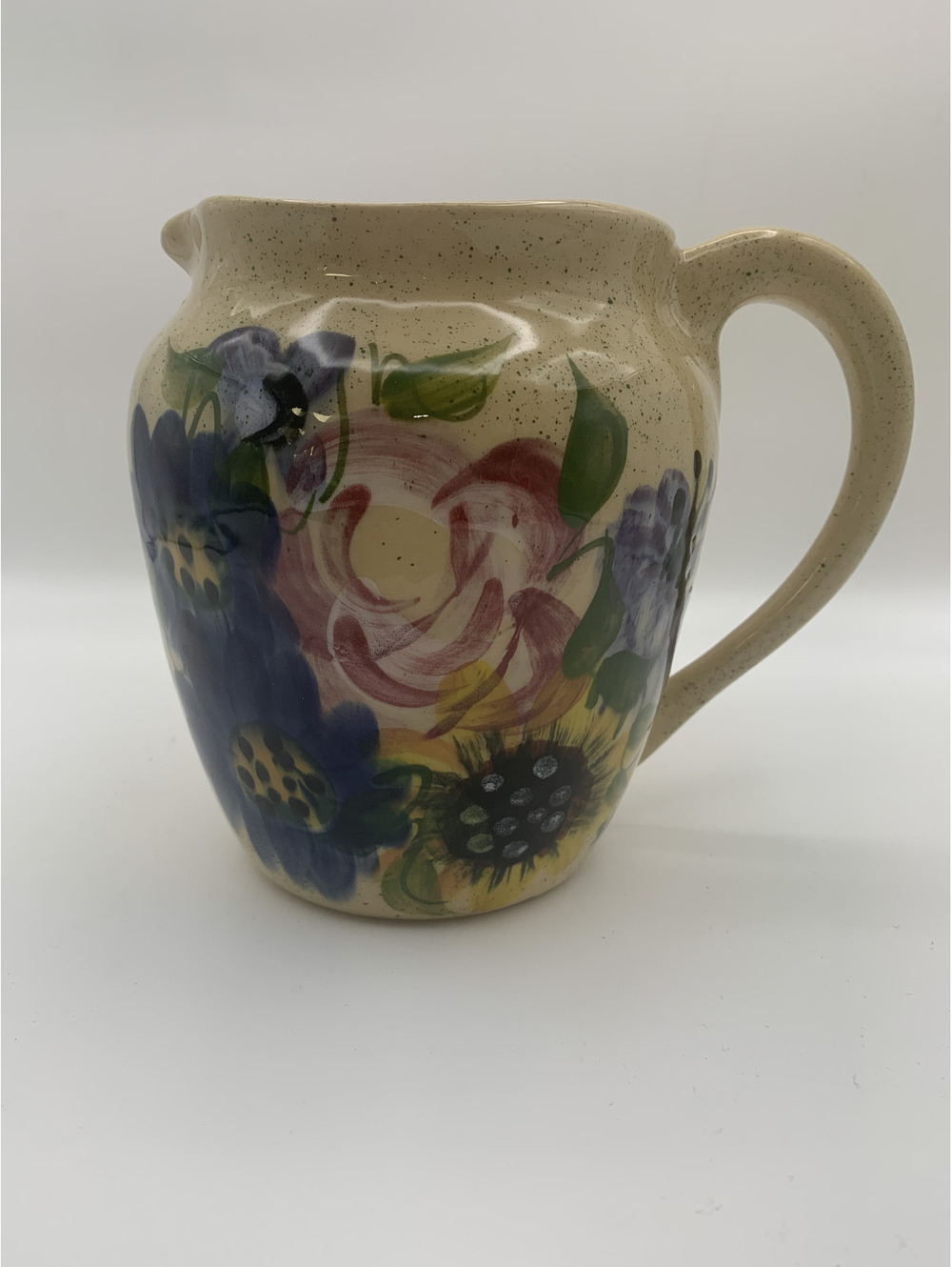 Vintage Hull Pottery 6" Floral Art Pitcher